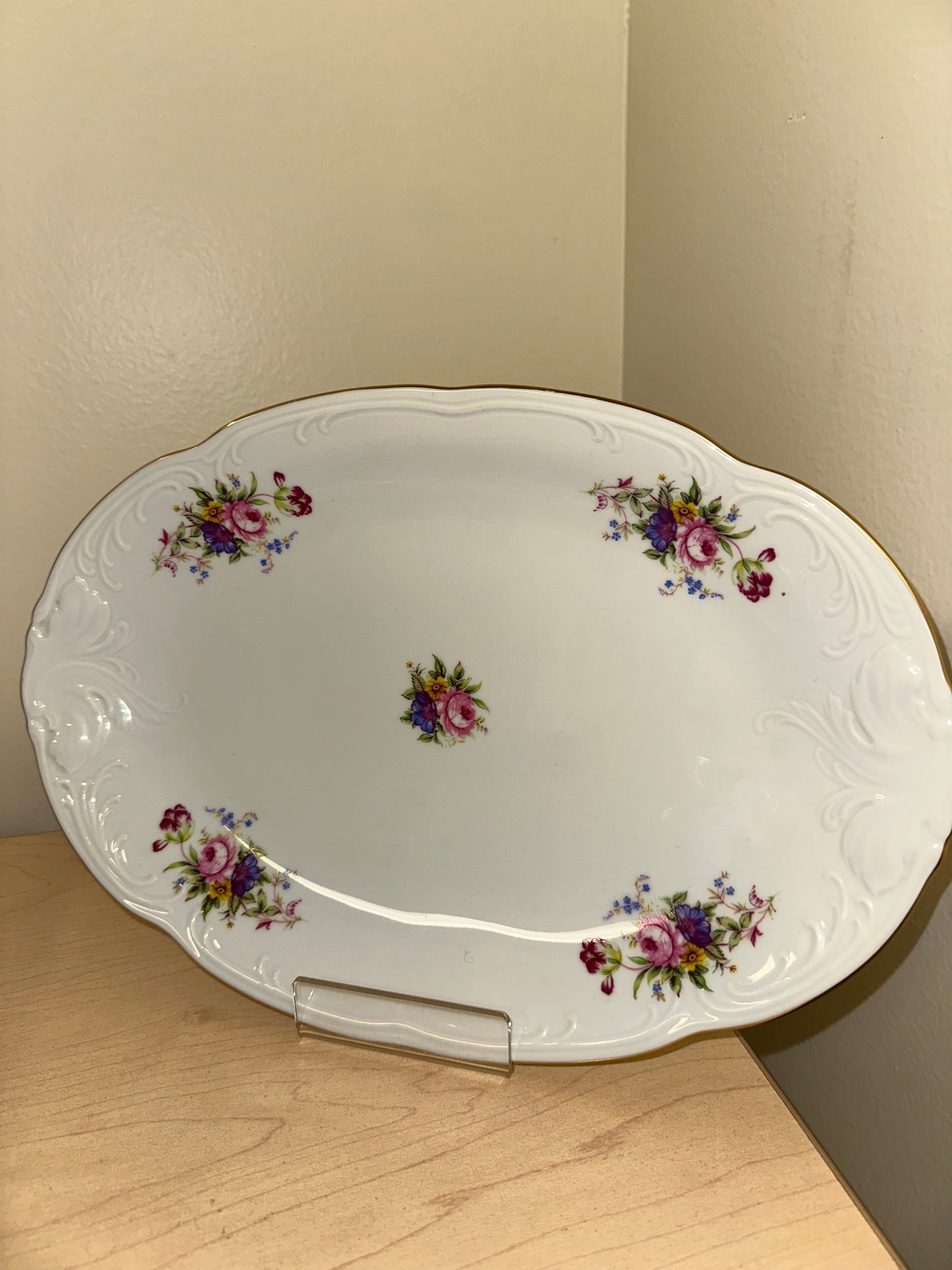 Antique Floral Platter