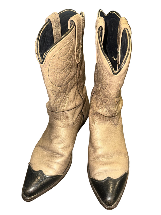 Vintage Toe Cap Cowboy Boots