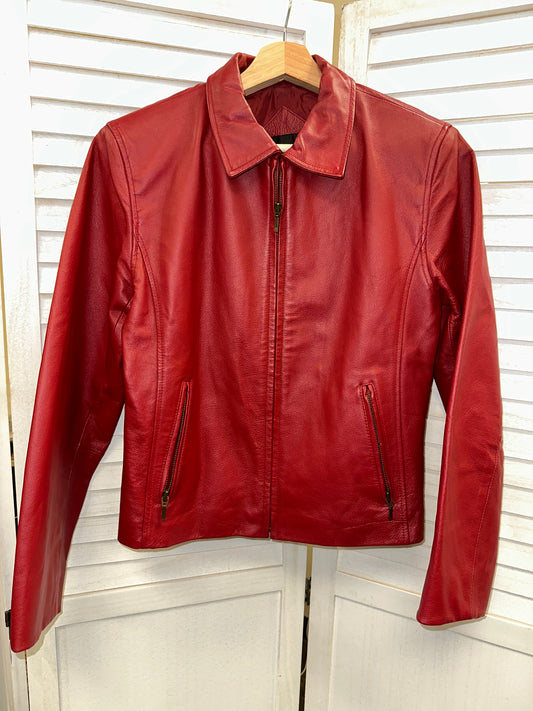 Vintage Red Leather Jacket