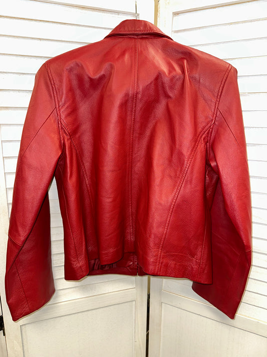 Vintage Red Leather Jacket