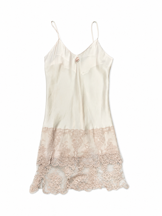 1990s Guy Laroche Lace Slip Dress