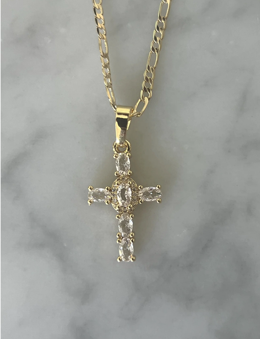 GALYNT Cross 'Baguette Figaro' Necklace