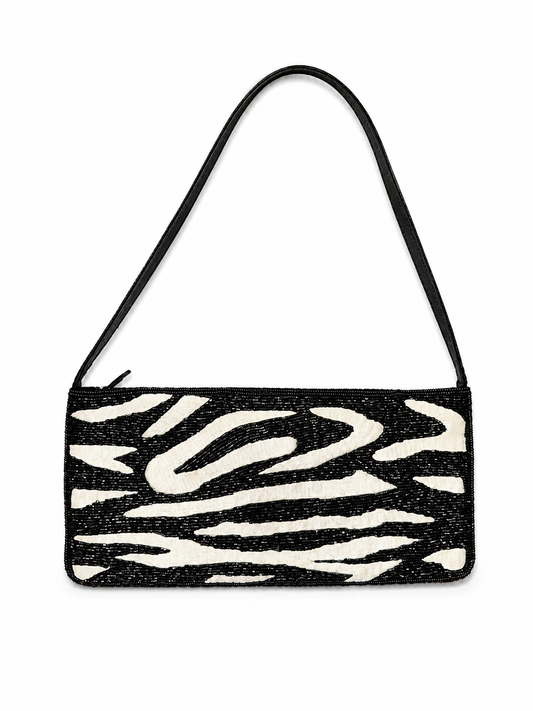 90s Zebra Beaded Evening Bag