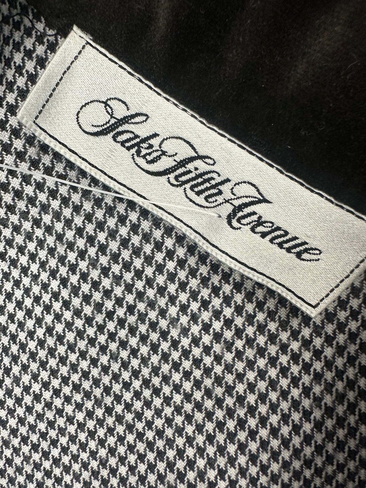 Vintage Saks Fifth Avenue Houndstooth Long Jacket