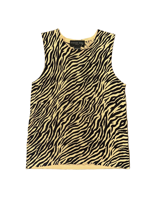 Vintage Zebra Knit Silk Tank Top