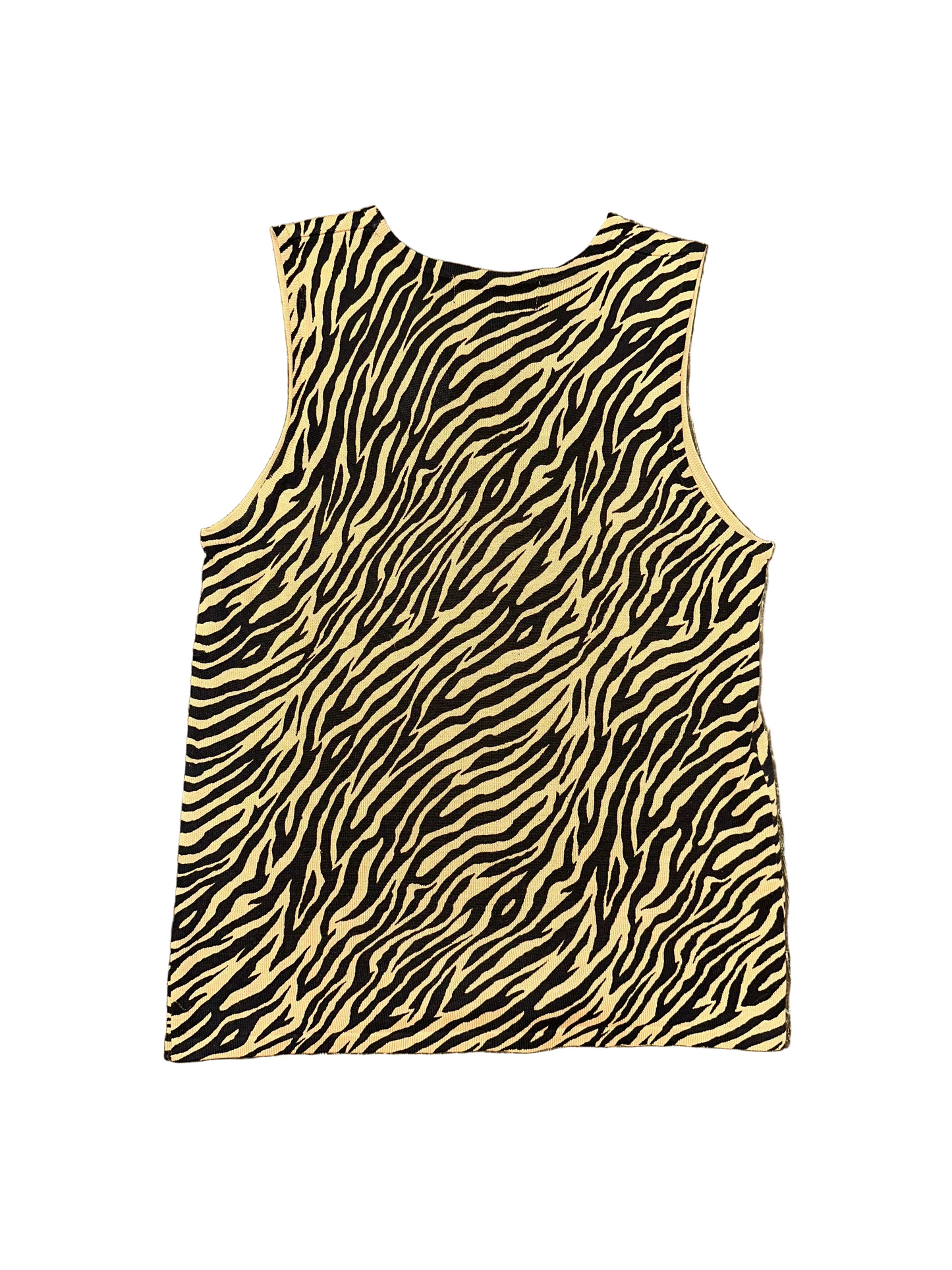 Vintage Zebra Knit Silk Tank Top