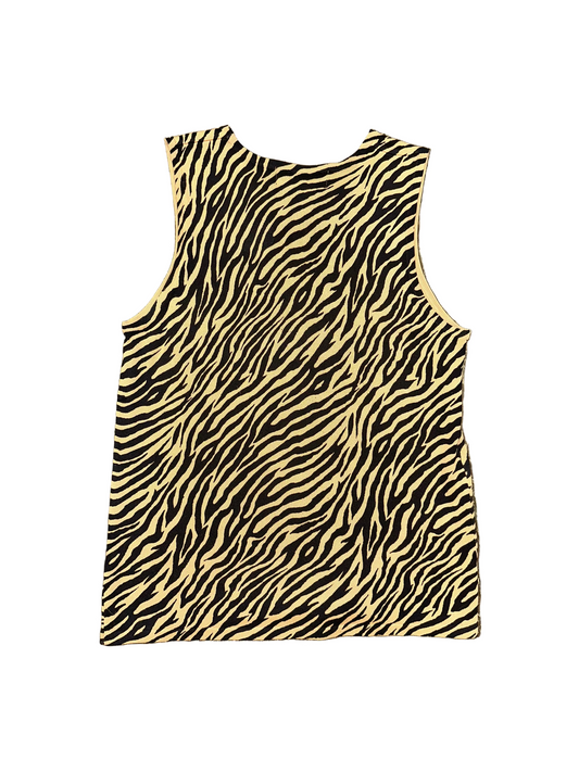 Vintage Zebra Knit Silk Tank Top