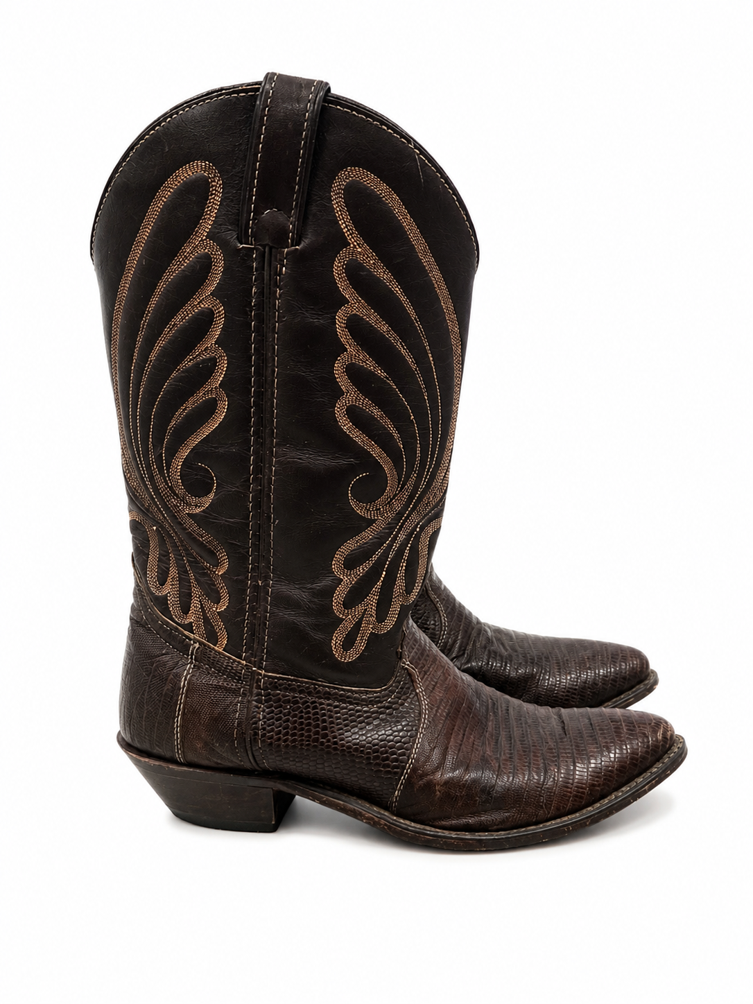 Vintage Chocolate Brown Cowboy Boots
