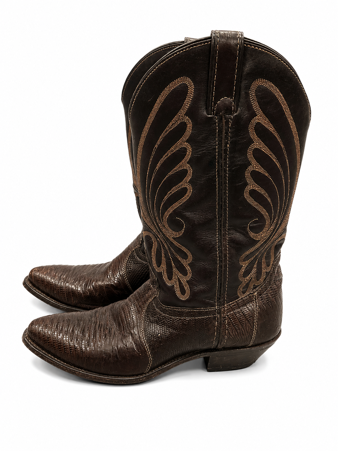 Vintage Chocolate Brown Cowboy Boots