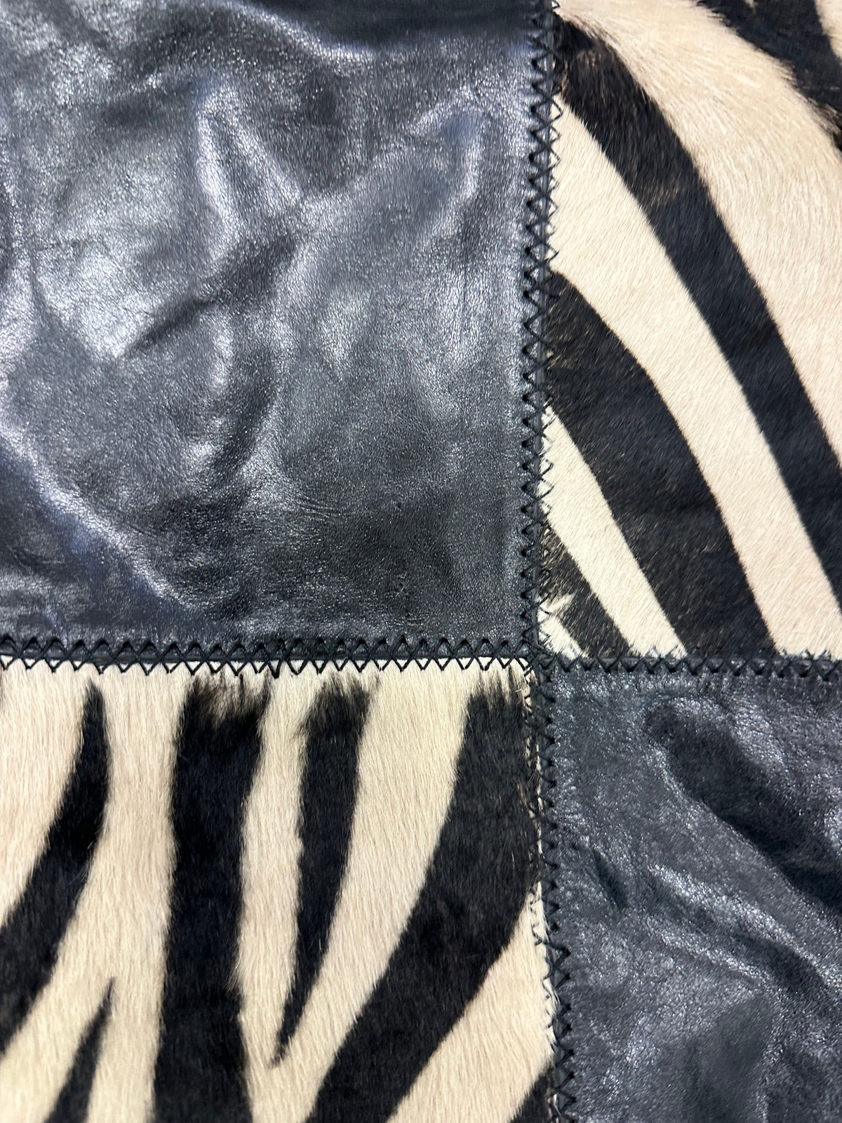 Vintage Zebra Leather & Ponyhair Tote