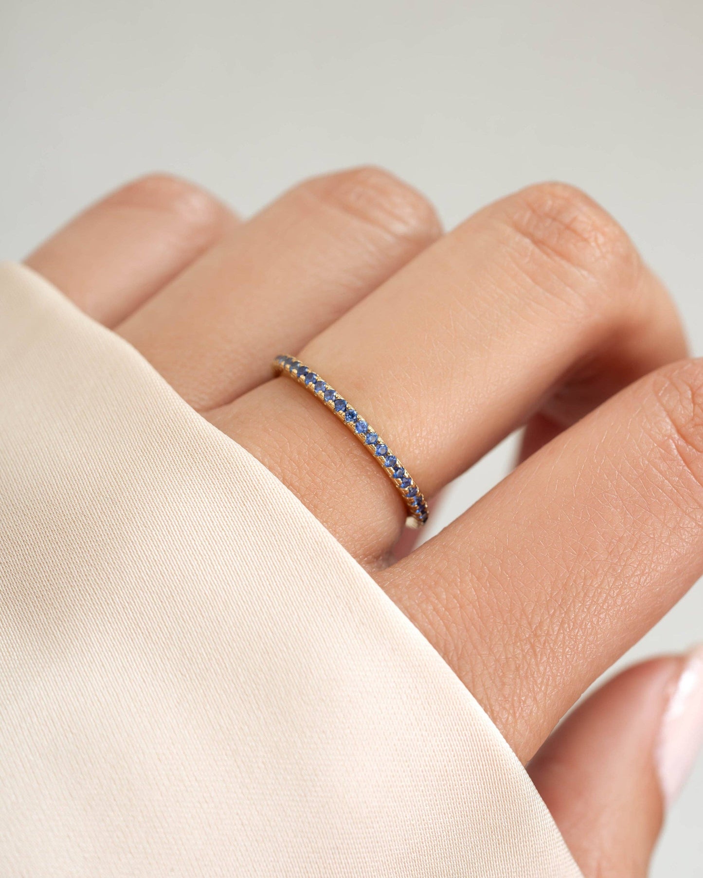 Gold Plated Sapphire Eternity Ring