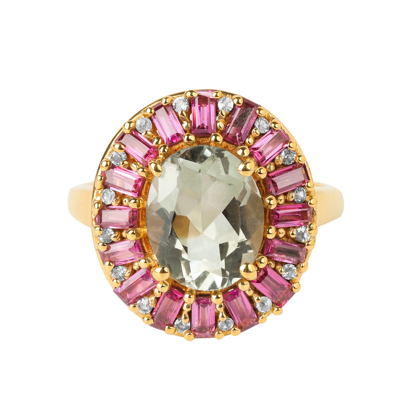 Gold Vermeil Silver Celestial Courtship Green Amethyst Ring