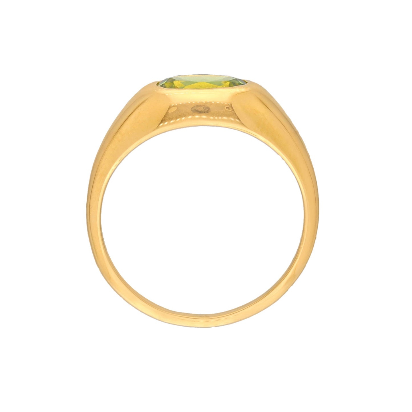 Gold Plated Over Silver Peridot Solitaire Ring