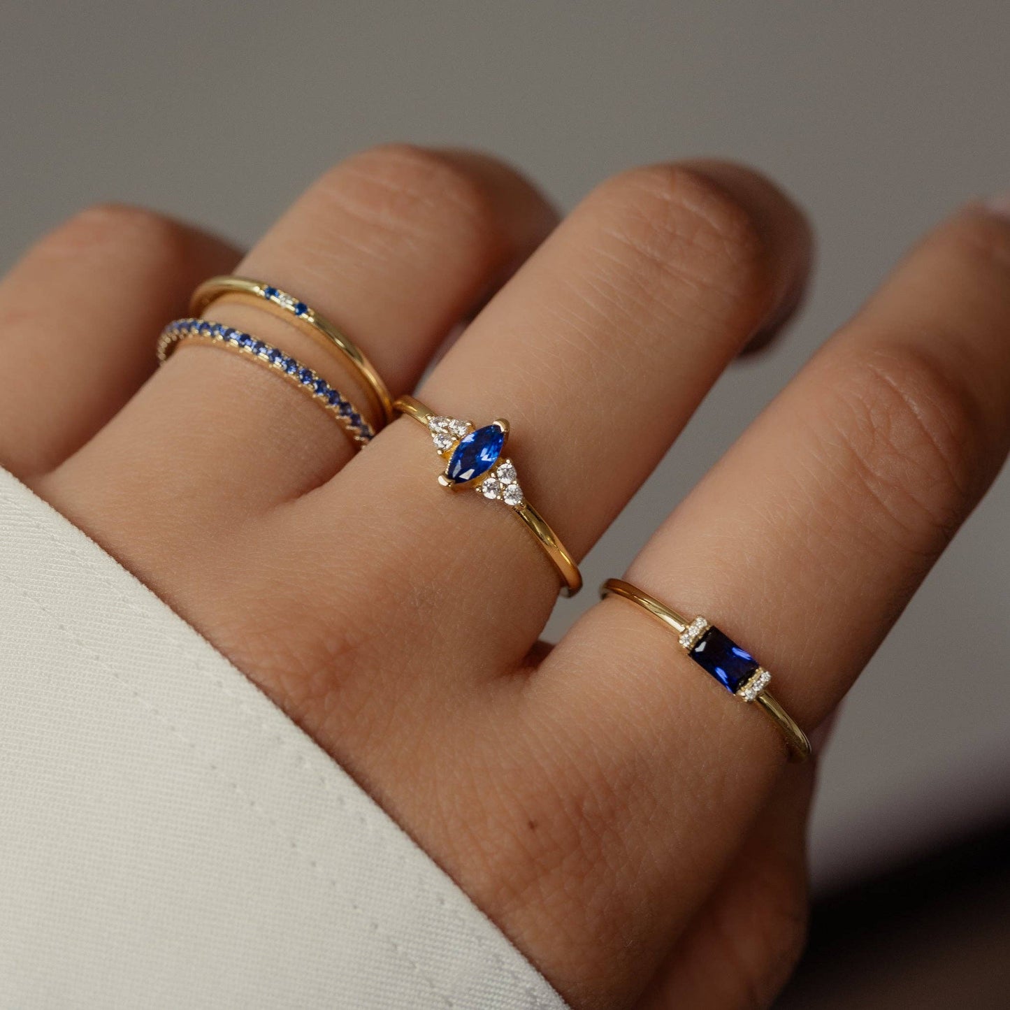 Gold Plated Sapphire Eternity Ring