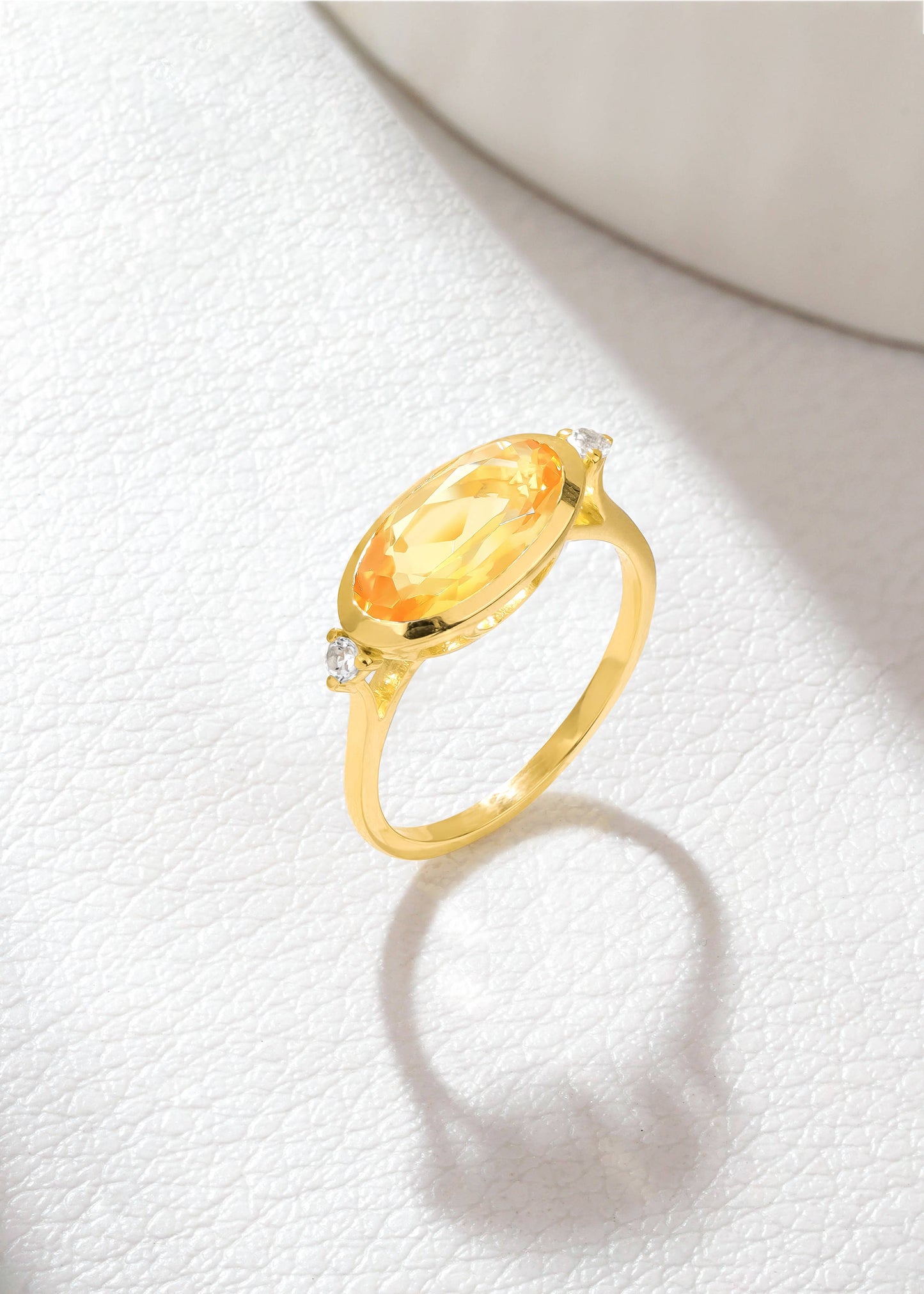 Gold Plated 925 Silver Citrine Elegance Ring