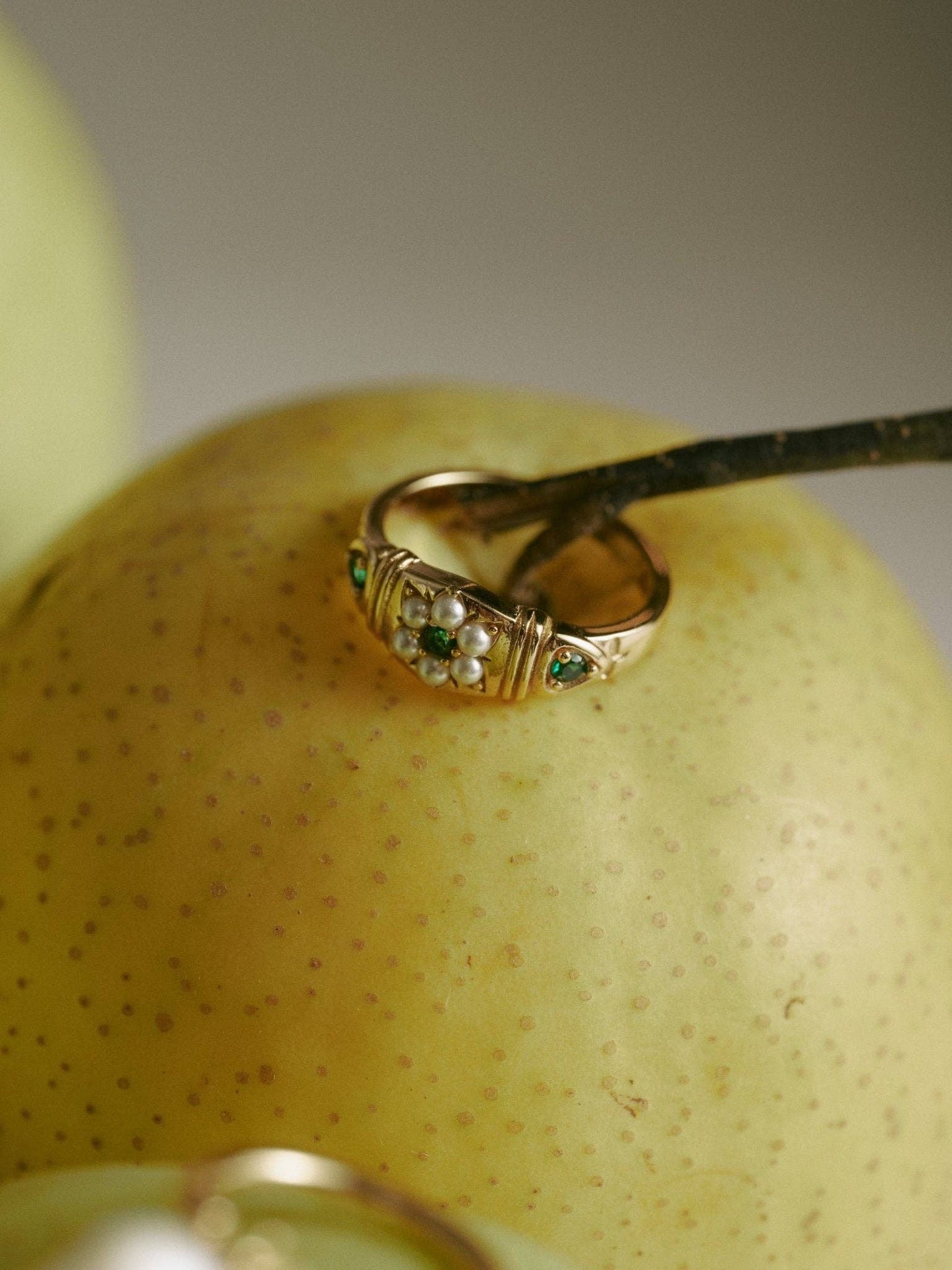 Charlotte Pearl Emerald Ring