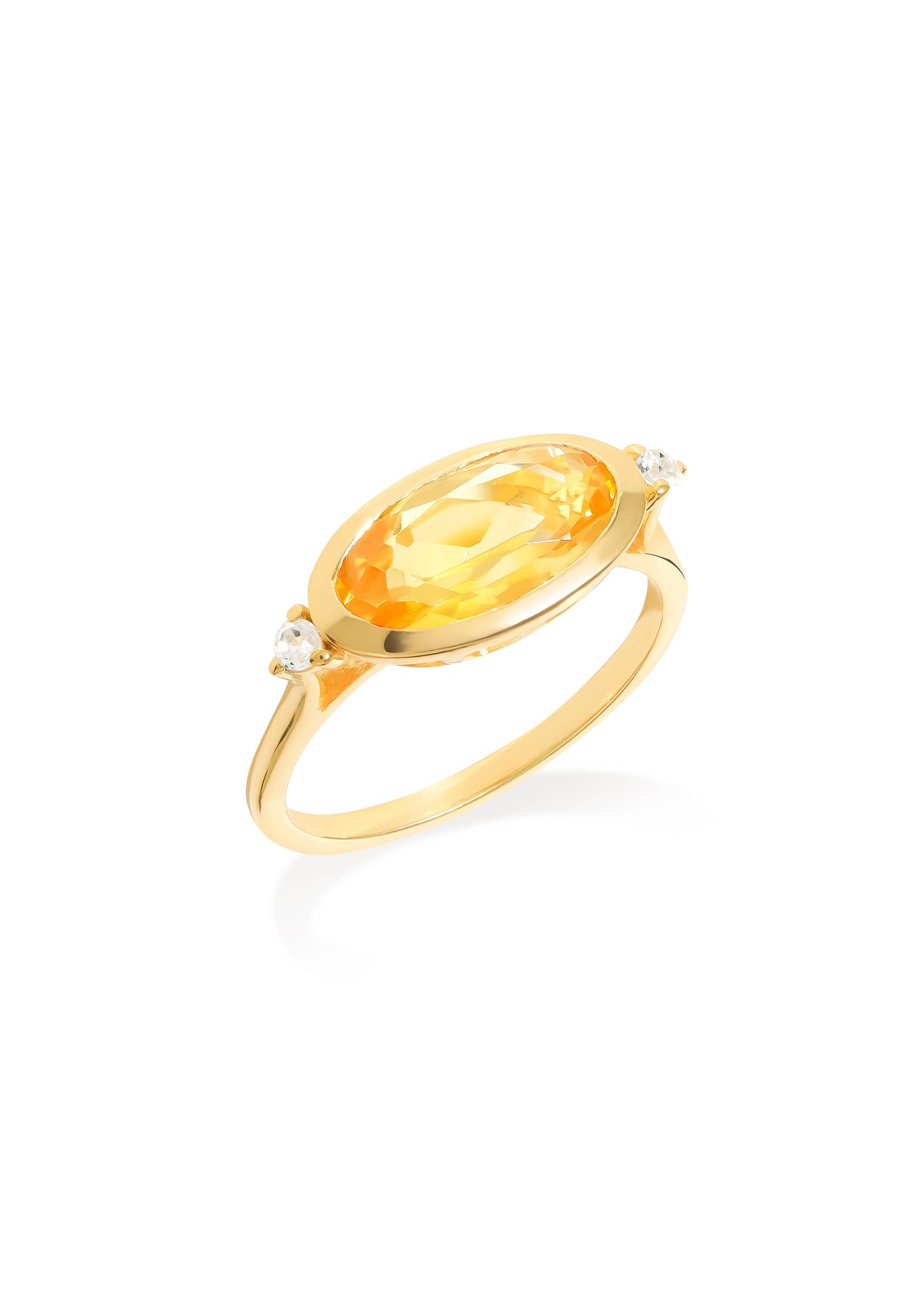 Gold Plated 925 Silver Citrine Elegance Ring