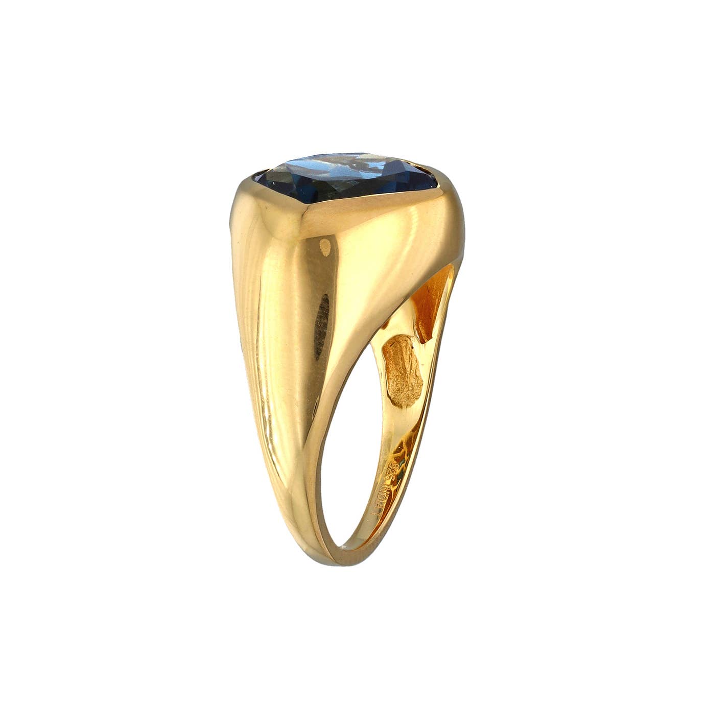 Gold Vermeil Silver Midnight Flame London Blue Topaz Ring