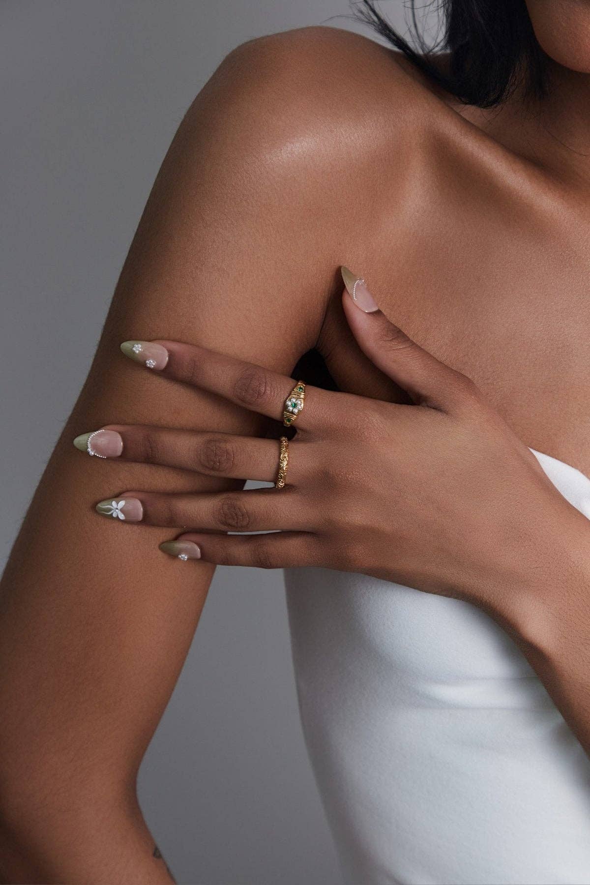 Charlotte Pearl Emerald Ring